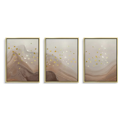 Golden Ascent Set of 3 - Canvas