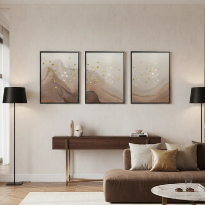 Golden Ascent Set of 3 - Canvas