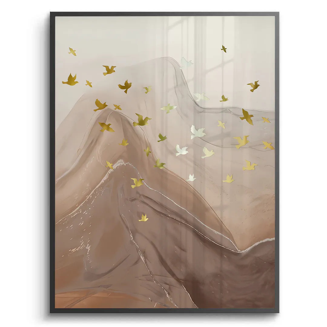 Golden Ascent Set of 3 - Fine Art - Jasmineart.ae