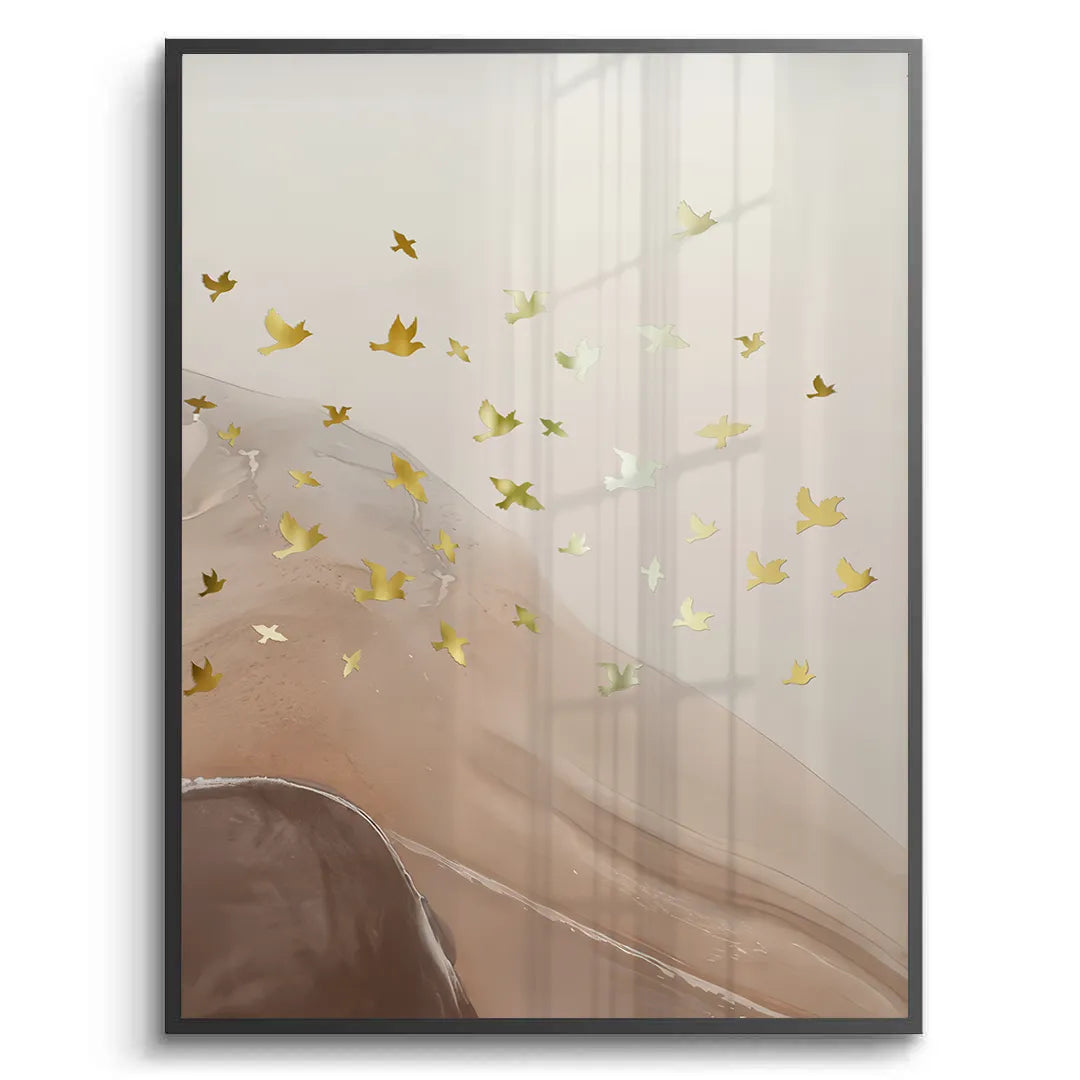Golden Ascent Set of 3 - Fine Art - Jasmineart.ae