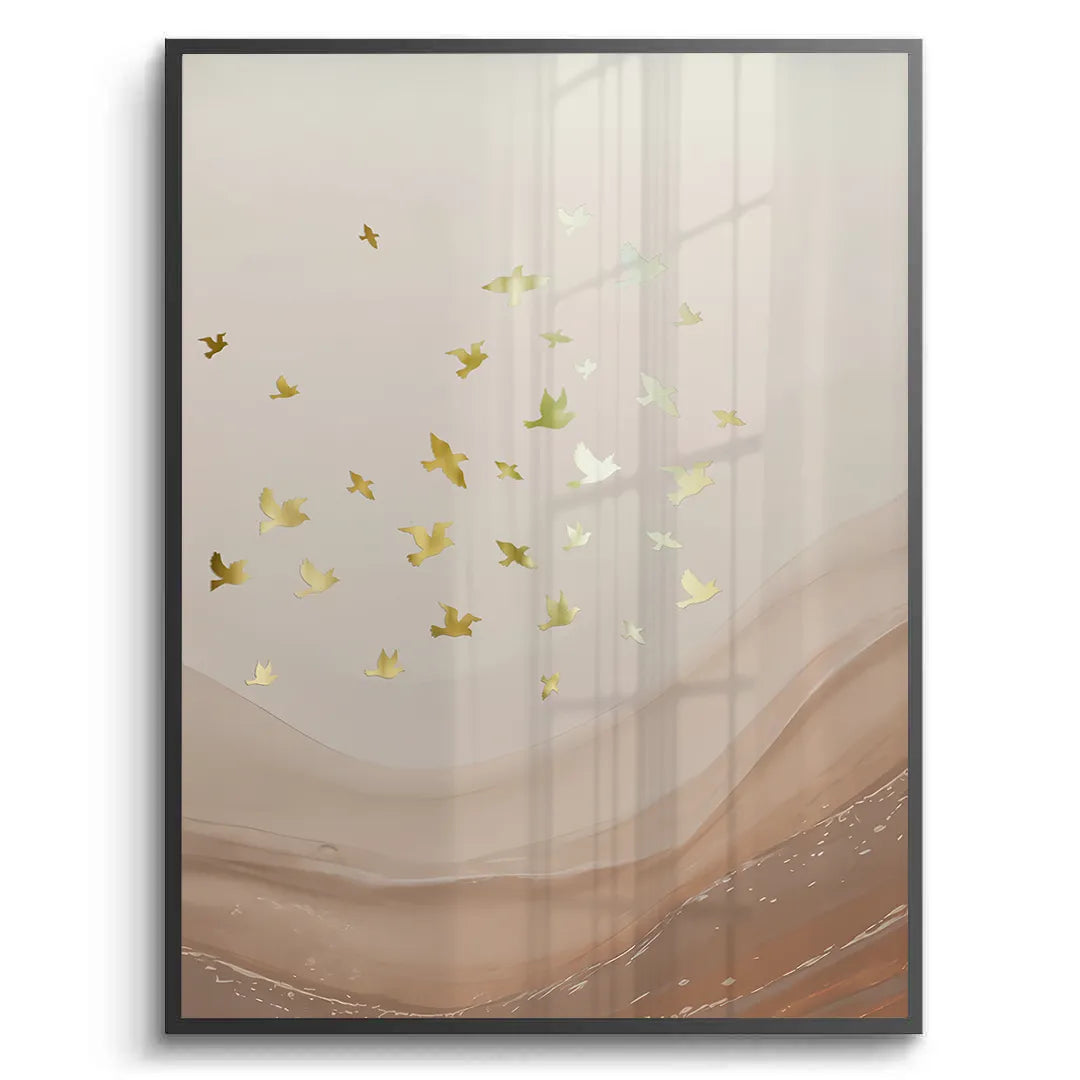 Golden Ascent Set of 3 - Fine Art - Jasmineart.ae