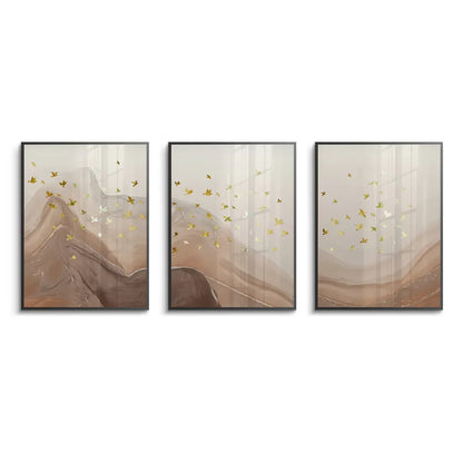 Golden Ascent Set of 3 - Fine Art