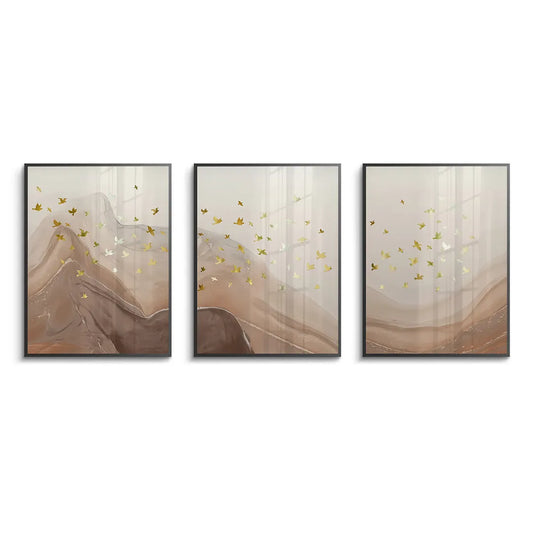 Golden Ascent Set of 3 - Fine Art