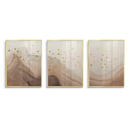 Golden Ascent Set of 3 - Fine Art