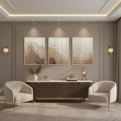 Golden Ascent Set of 3 - Fine Art