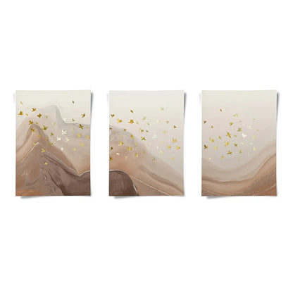 Golden Ascent Set of 3 - Poster