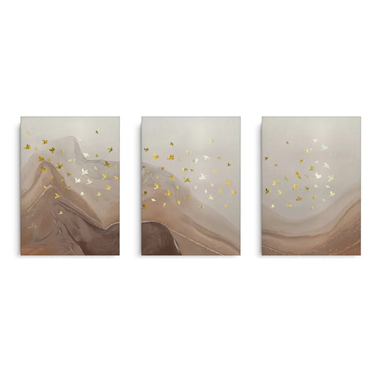 Golden Ascent Set of 3 - Canvas