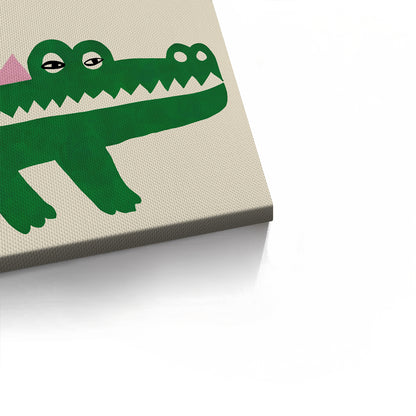 Green Crocodile - Canvas