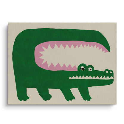 Green Crocodile - Canvas