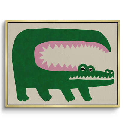 Green Crocodile - Canvas