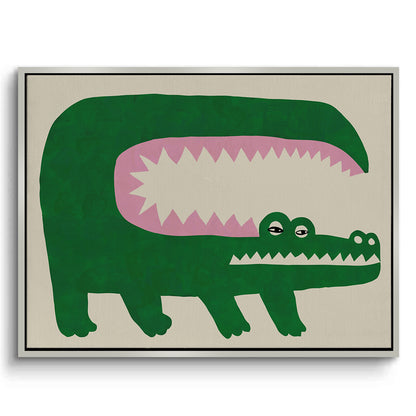 Green Crocodile - Canvas