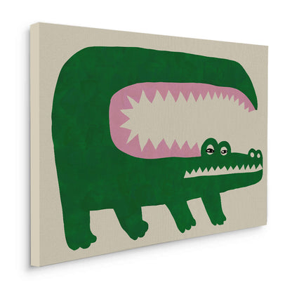 Green Crocodile - Canvas