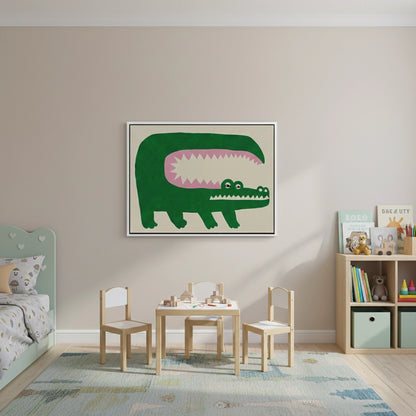 Green Crocodile - Canvas