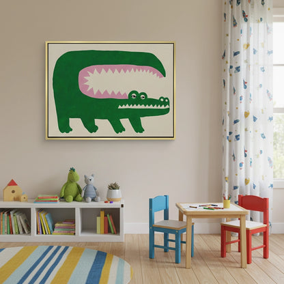 Green Crocodile - Canvas