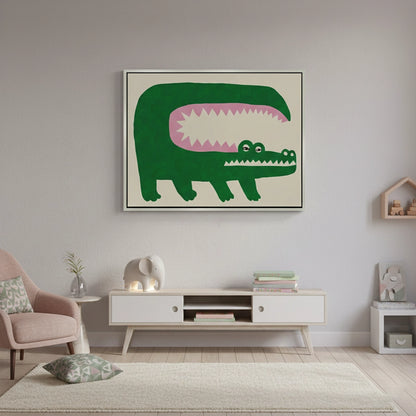 Green Crocodile - Canvas
