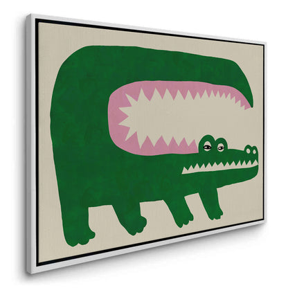Green Crocodile - Canvas