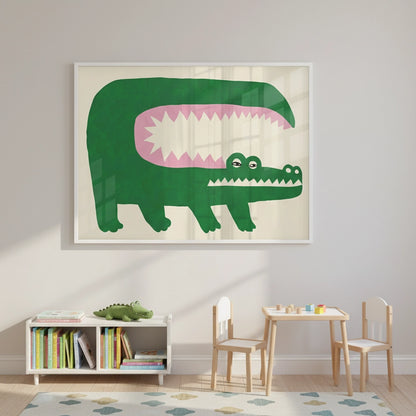 Green Crocodile - Fine Art
