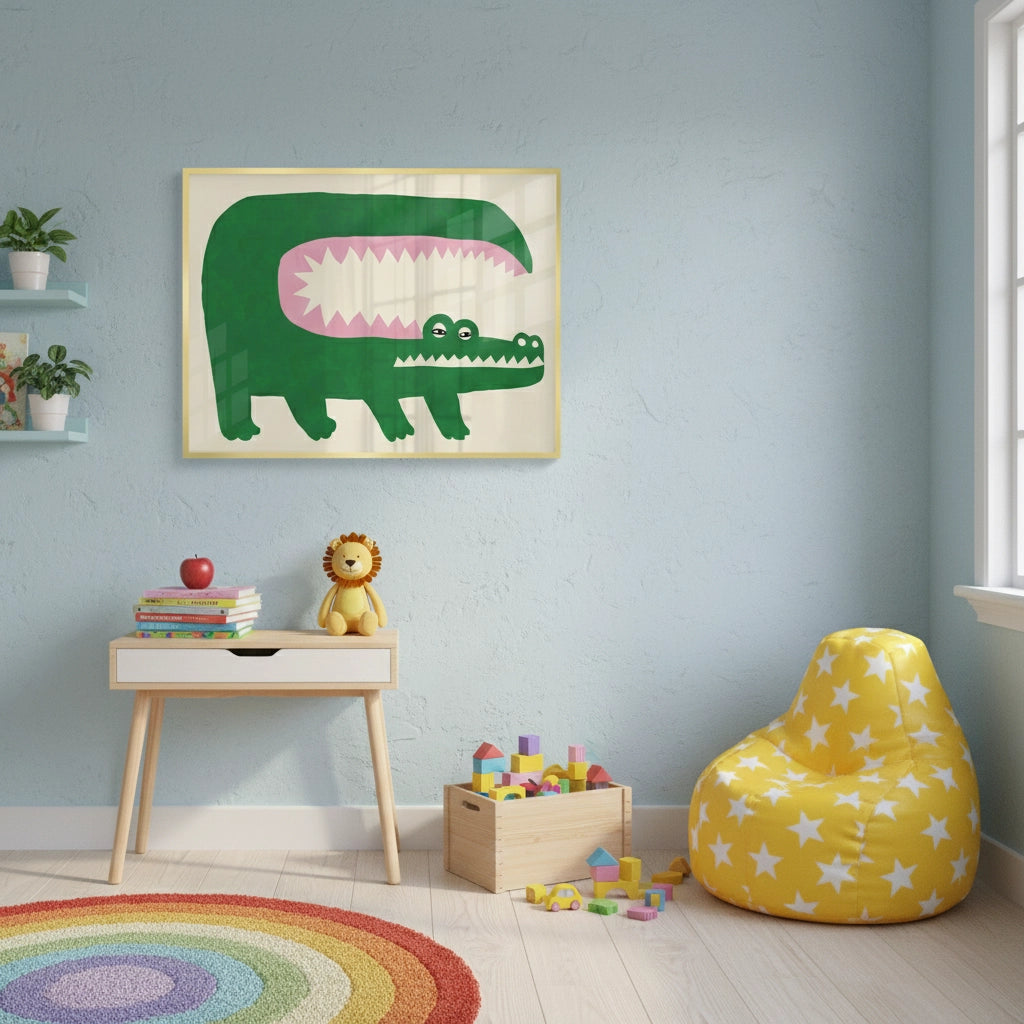 2Green Crocodile - Fine Art