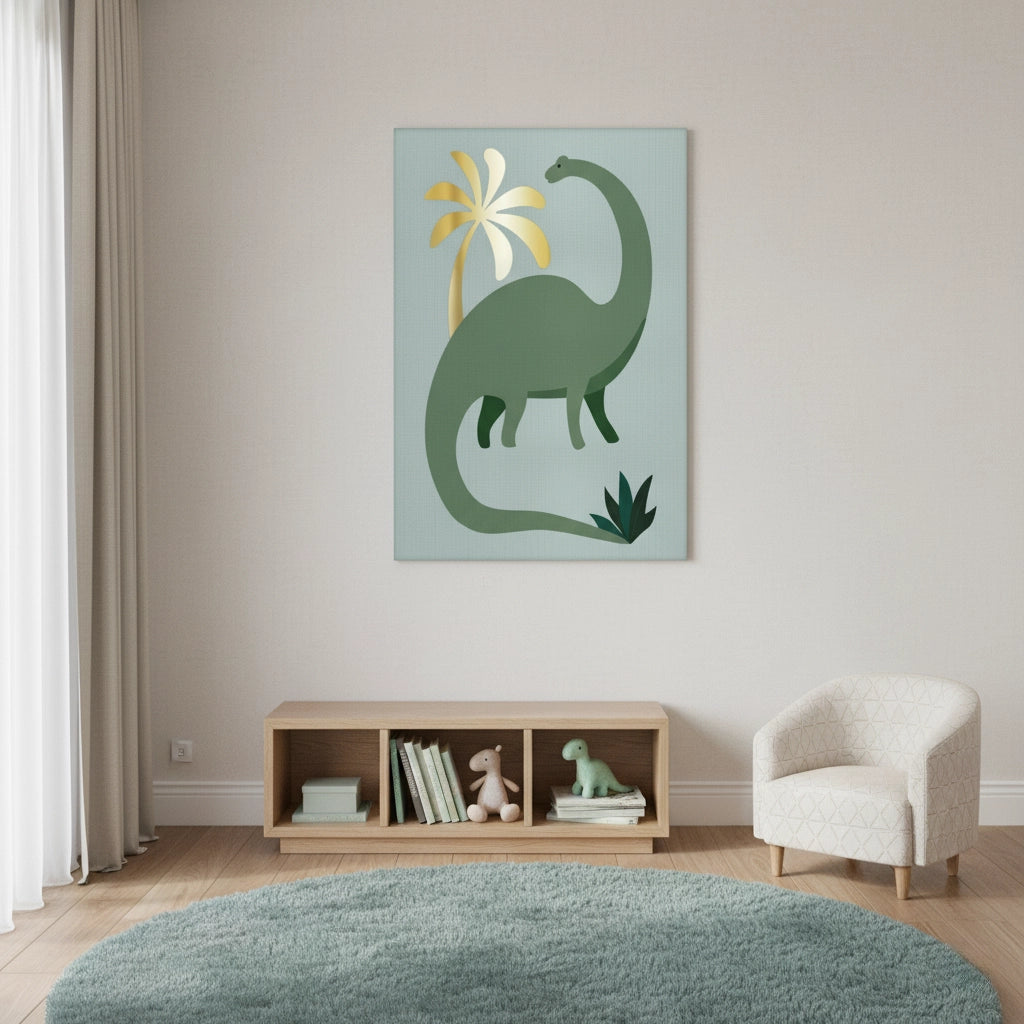 Green Dinosaur - Canvas - Jasmineart.ae