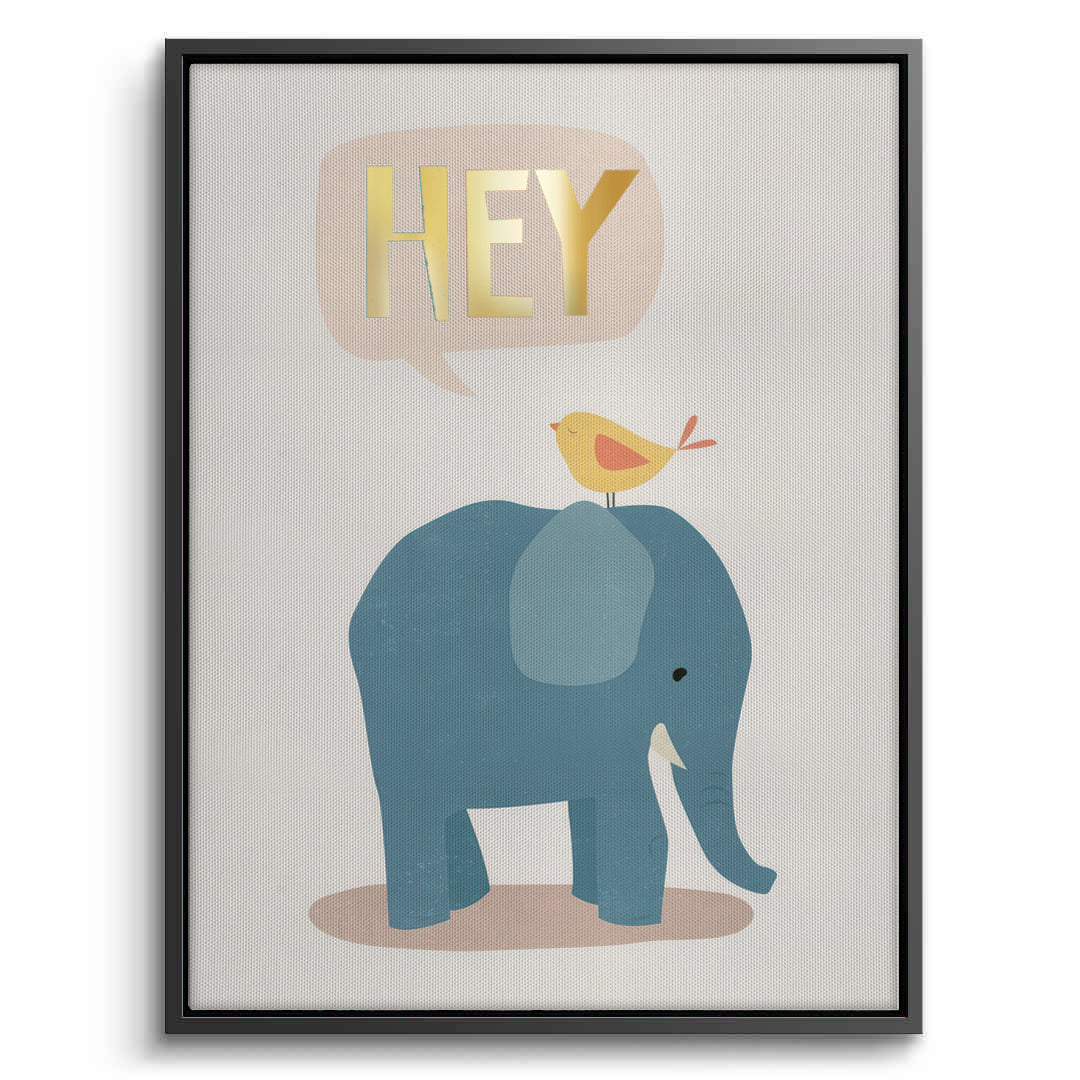 2HEY Elephant and Bird - Canvas