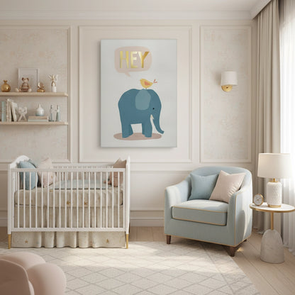 HEY Elephant and Bird - Canvas