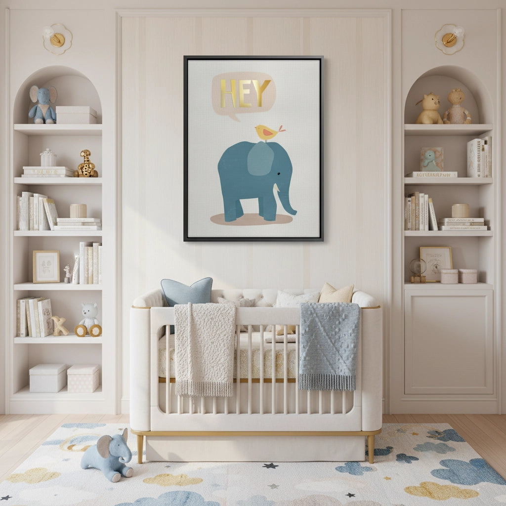 2HEY Elephant and Bird - Canvas