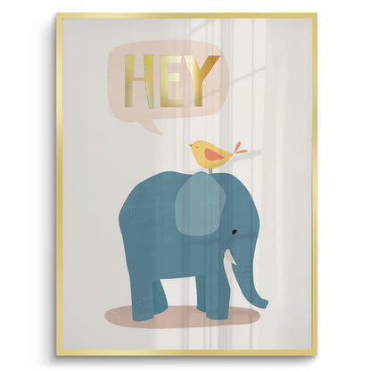 HEY Elephant and Bird - Fine Art