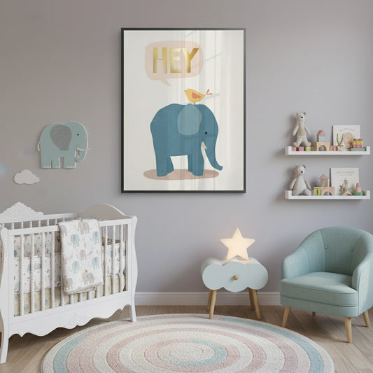 HEY Elephant and Bird - Fine Art