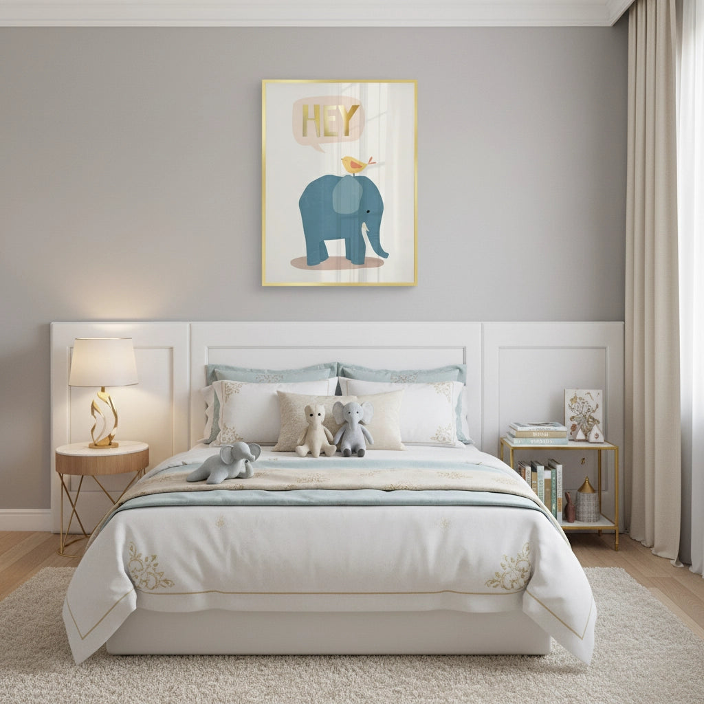 2HEY Elephant and Bird - Fine Art