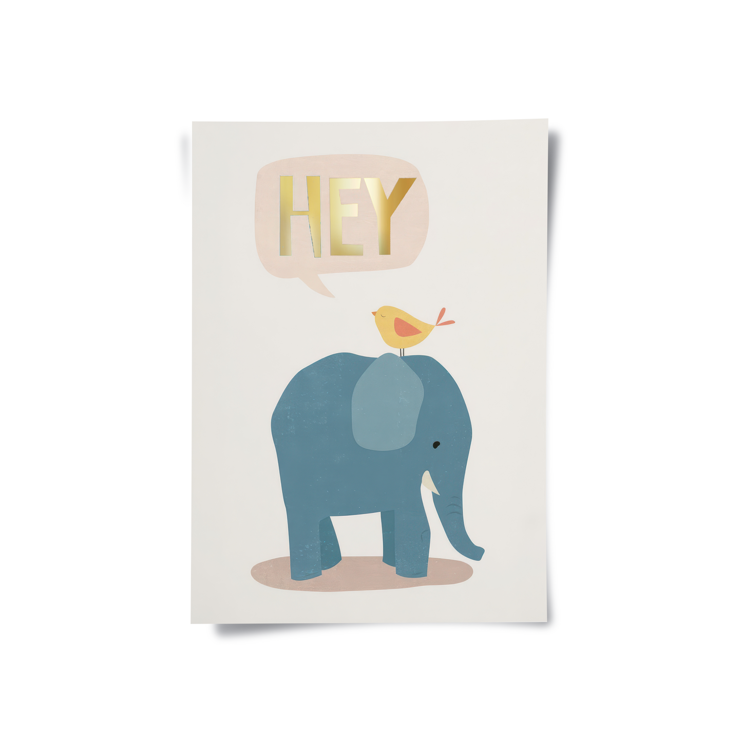 2HEY Elephant and Bird - Poster