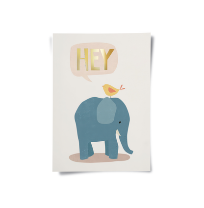 HEY Elephant and Bird - Poster