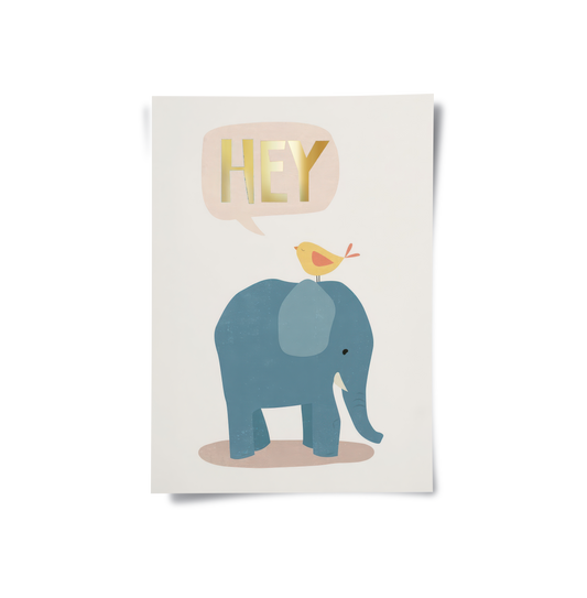 HEY Elephant and Bird - Poster