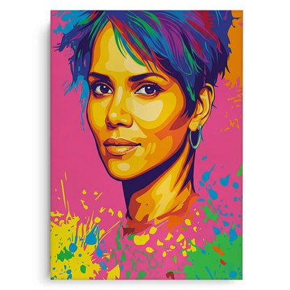 Halle Berry Pop Art - Canvas