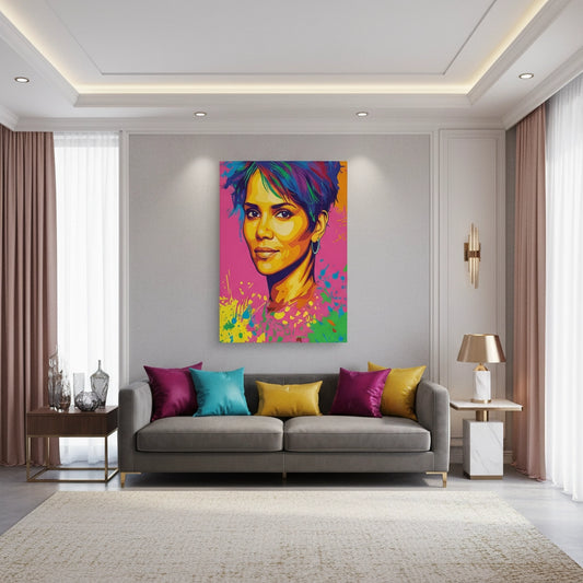 Halle Berry Pop Art - Canvas