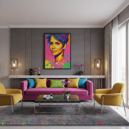 Halle Berry Pop Art - Canvas