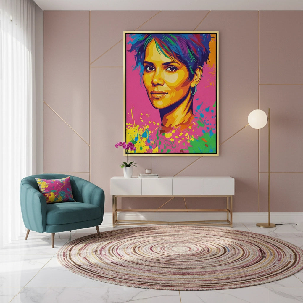 2Halle Berry Pop Art - Canvas