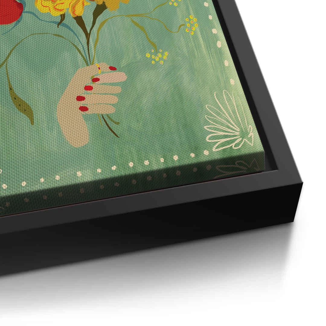 2Hand Holding Wildflower Bouquet - Canvas