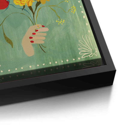 Hand Holding Wildflower Bouquet - Canvas