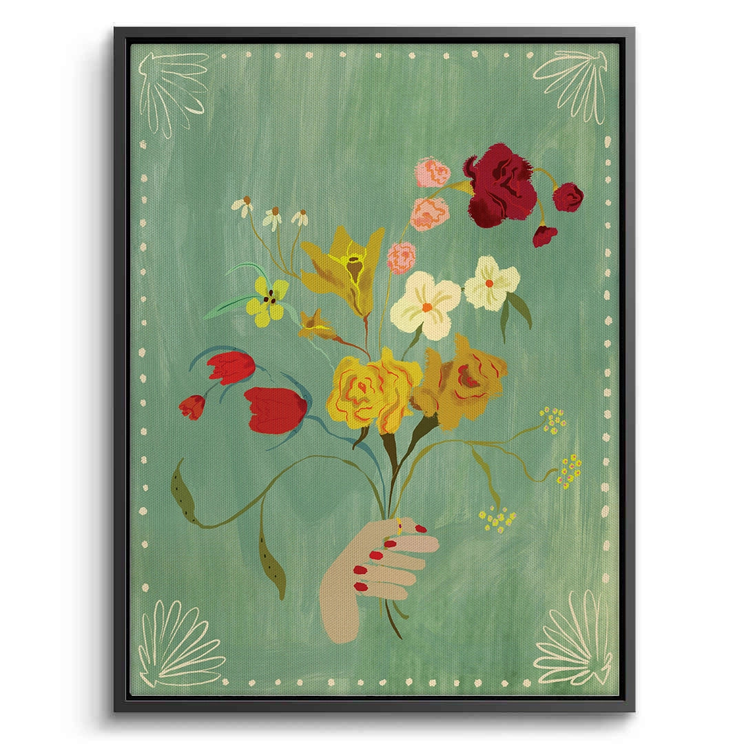 2Hand Holding Wildflower Bouquet - Canvas
