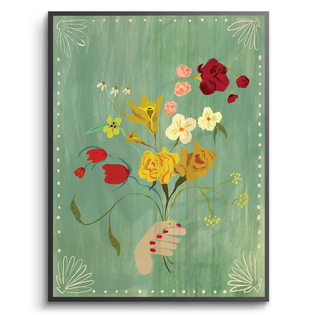 2Hand Holding Wildflower Bouquet - Fine Art