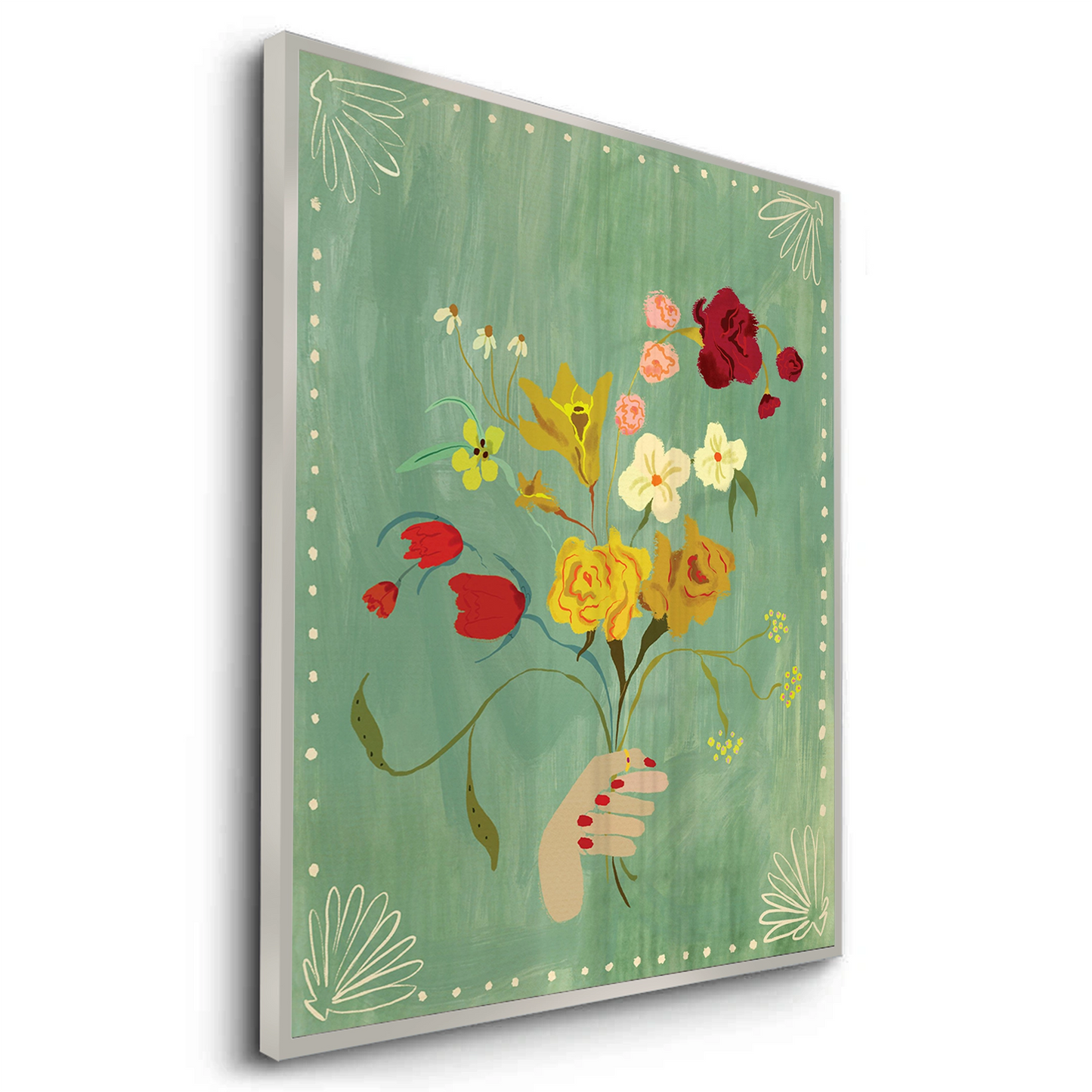 2Hand Holding Wildflower Bouquet - Fine Art