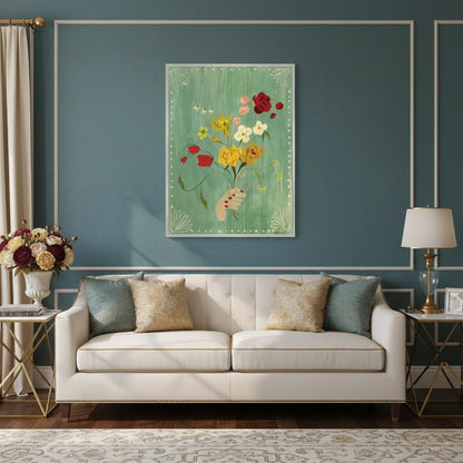 Hand Holding Wildflower Bouquet - Fine Art