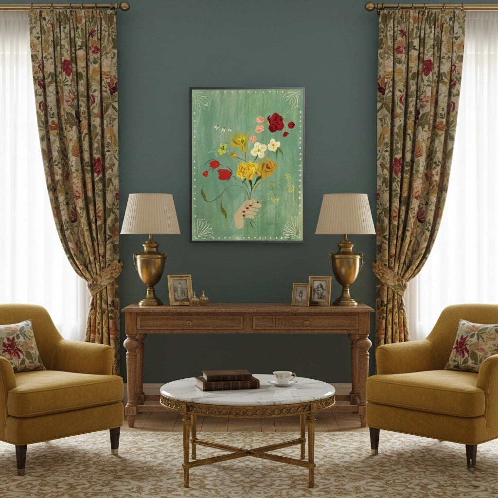 2Hand Holding Wildflower Bouquet - Fine Art