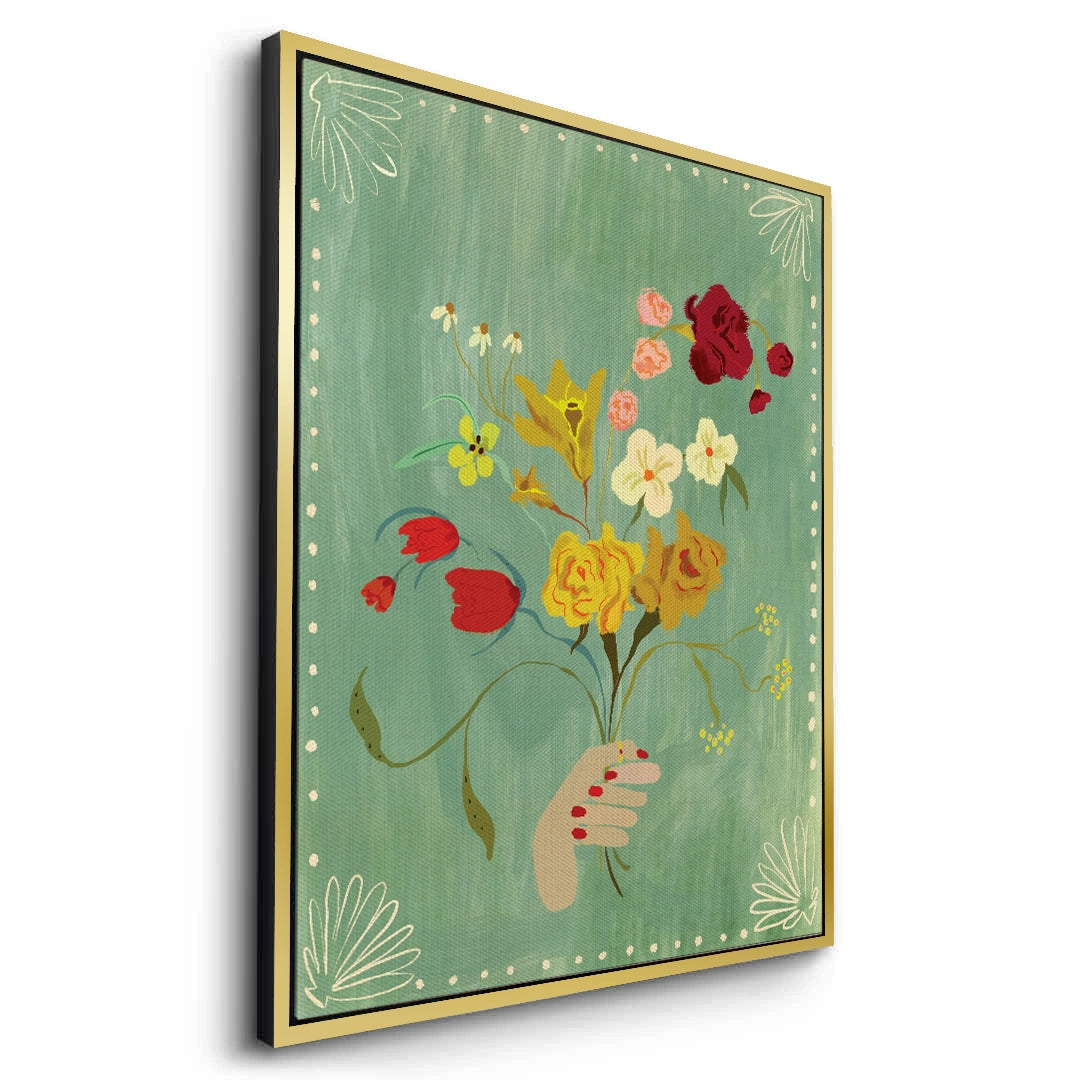 2Hand Holding Wildflower Bouquet - Canvas