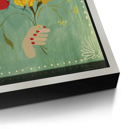 Hand Holding Wildflower Bouquet - Canvas
