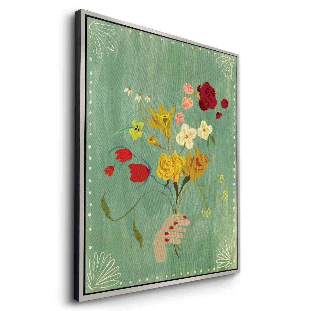 2Hand Holding Wildflower Bouquet - Canvas