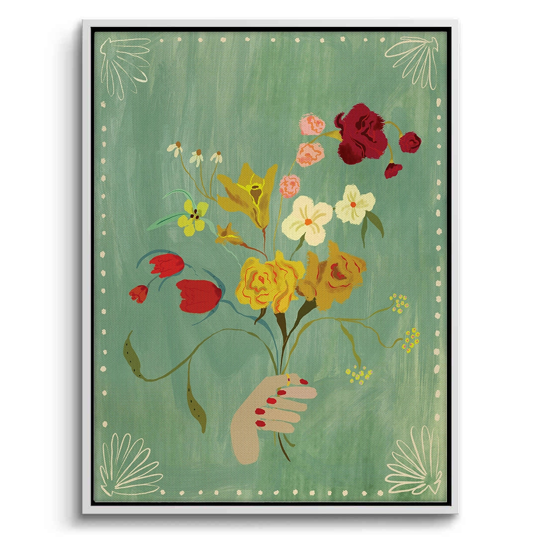 2Hand Holding Wildflower Bouquet - Canvas