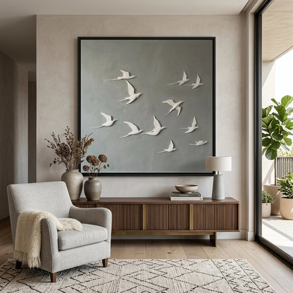 Contemporary Horizon Wings wall décor with smooth gradients and minimalist style