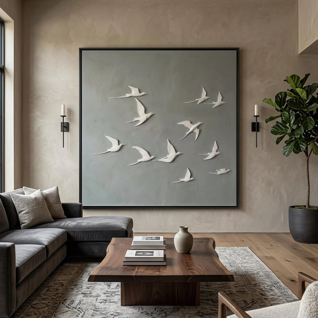 Elegant Horizon Wings art print blending sky-inspired colors for stylish UAE living spaces