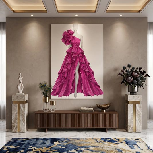 Hot Pink Gown - Canvas